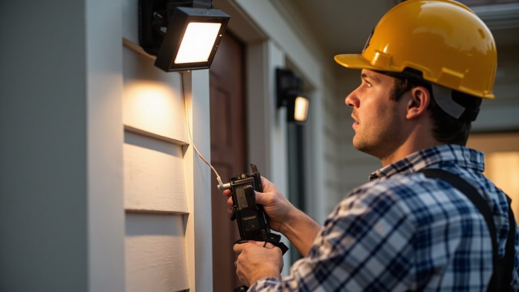 Professional security lighting installation to pro