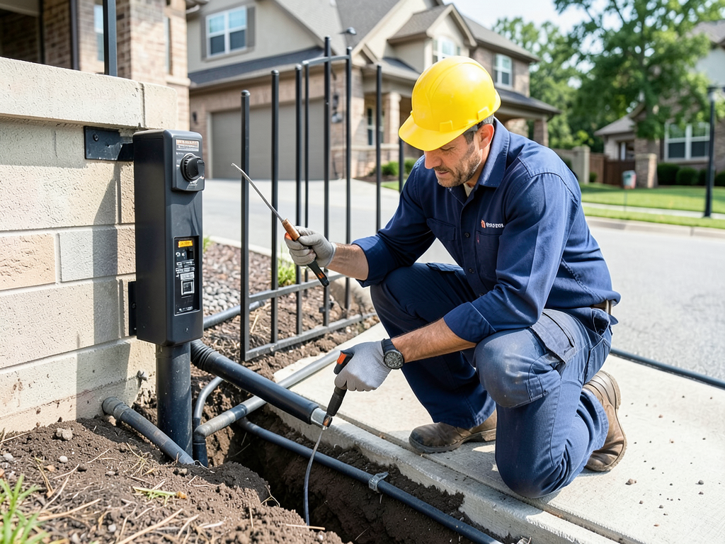 Running power for automated driveway gates in the